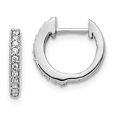 14k White Gold 1/8 carat Lab Grown Diamond VS/SI+ G+ Complete Hinged Hoop Earrings